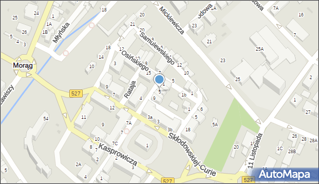 Morąg, Sierakowskiego, 5, mapa Morąg