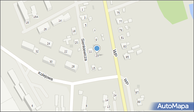 Mrągowo, Sienkiewicza Henryka, 13, mapa Mrągowo