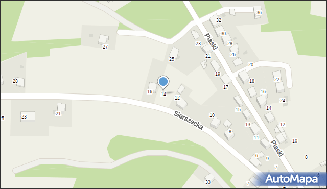 Myślachowice, Sierszecka, 14, mapa Myślachowice