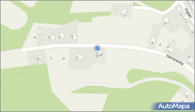 Myślachowice, Sierszecka, 21, mapa Myślachowice