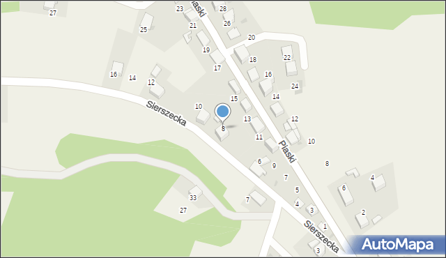 Myślachowice, Sierszecka, 8, mapa Myślachowice