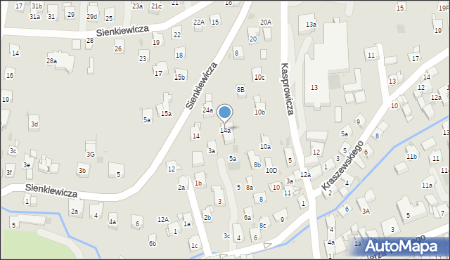 Myślenice, Sienkiewicza Henryka, 14a, mapa Myślenice