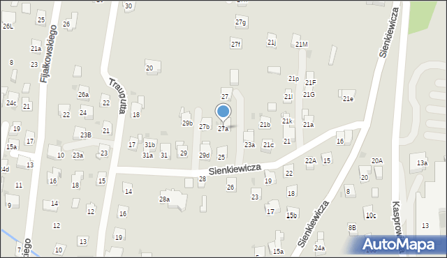 Myślenice, Sienkiewicza Henryka, 27a, mapa Myślenice