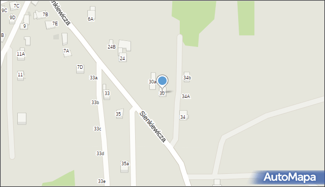 Myślenice, Sienkiewicza Henryka, 30, mapa Myślenice