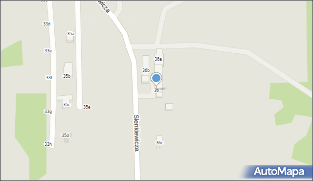 Myślenice, Sienkiewicza Henryka, 36, mapa Myślenice