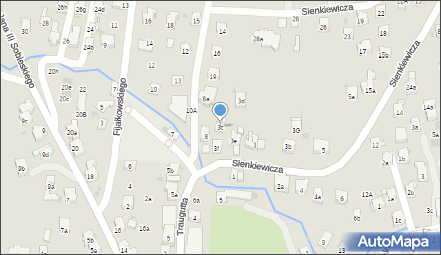 Myślenice, Sienkiewicza Henryka, 3c, mapa Myślenice