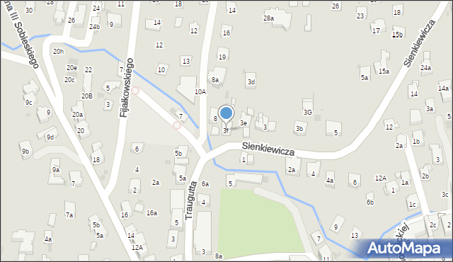 Myślenice, Sienkiewicza Henryka, 3f, mapa Myślenice