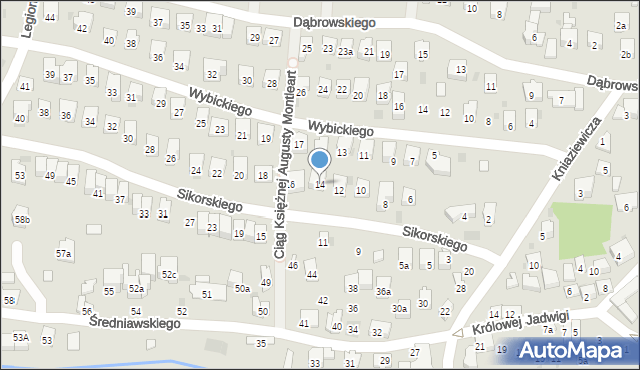 Myślenice, Sikorskiego Władysława, gen., 14, mapa Myślenice