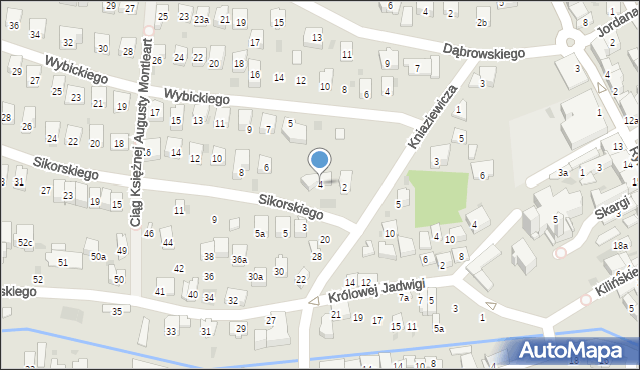 Myślenice, Sikorskiego Władysława, gen., 4, mapa Myślenice