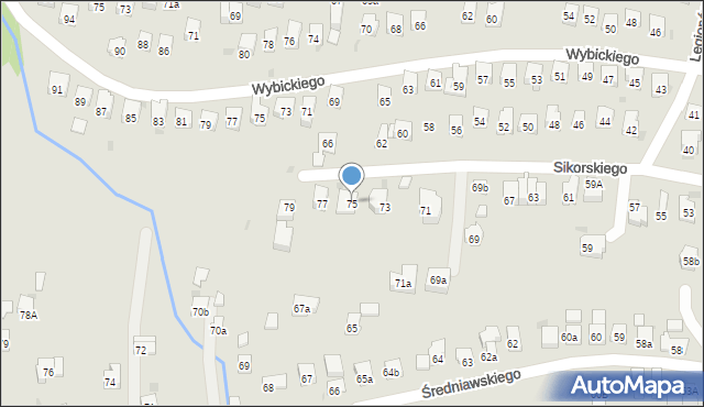 Myślenice, Sikorskiego Władysława, gen., 75, mapa Myślenice