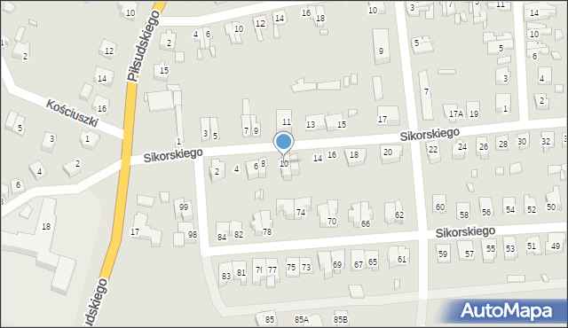 Myślibórz, Sikorskiego Władysława, gen., 10, mapa Myślibórz