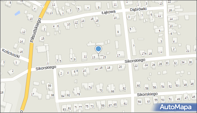 Myślibórz, Sikorskiego Władysława, gen., 13/15, mapa Myślibórz