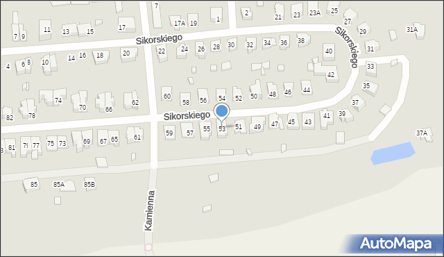 Myślibórz, Sikorskiego Władysława, gen., 53, mapa Myślibórz