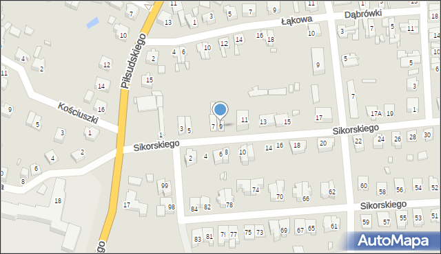 Myślibórz, Sikorskiego Władysława, gen., 9, mapa Myślibórz