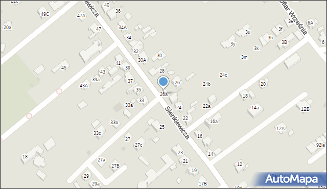 Mysłowice, Sienkiewicza Henryka, 26a, mapa Mysłowice