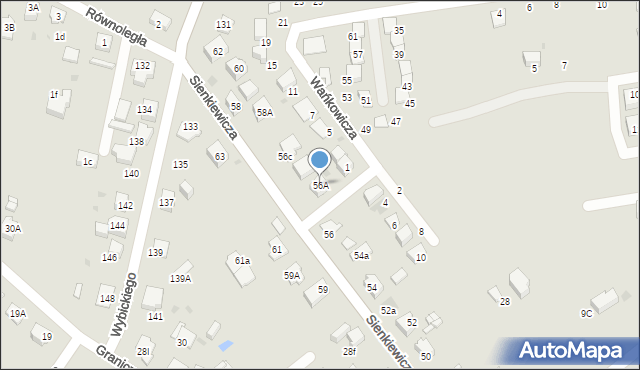 Mysłowice, Sienkiewicza Henryka, 56A, mapa Mysłowice