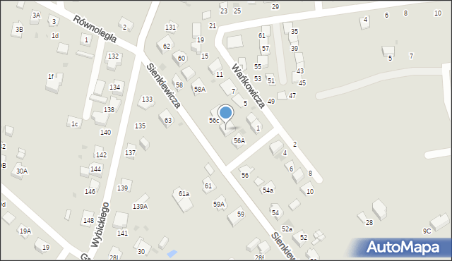 Mysłowice, Sienkiewicza Henryka, 56B, mapa Mysłowice