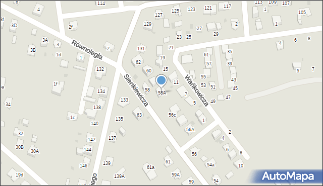 Mysłowice, Sienkiewicza Henryka, 58A, mapa Mysłowice