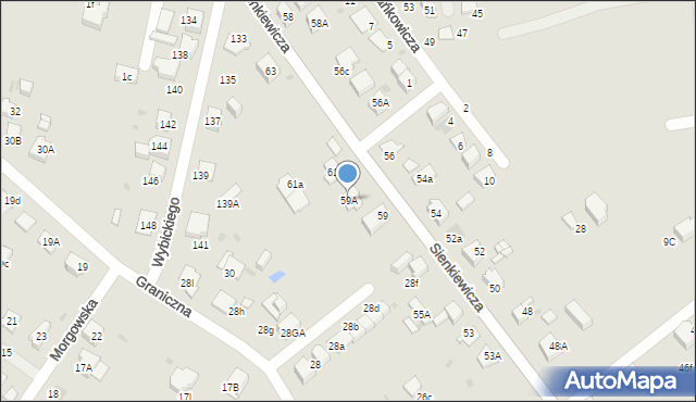 Mysłowice, Sienkiewicza Henryka, 59A, mapa Mysłowice