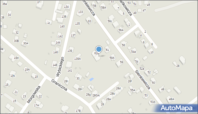 Mysłowice, Sienkiewicza Henryka, 61b, mapa Mysłowice