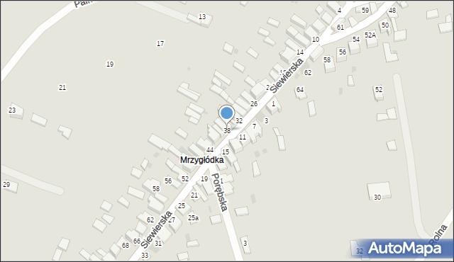 Myszków, Siewierska, 38, mapa Myszków