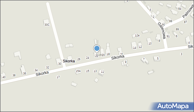 Myszków, Sikorka, 22, mapa Myszków