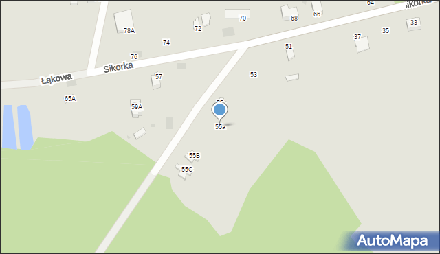 Myszków, Sikorka, 55a, mapa Myszków