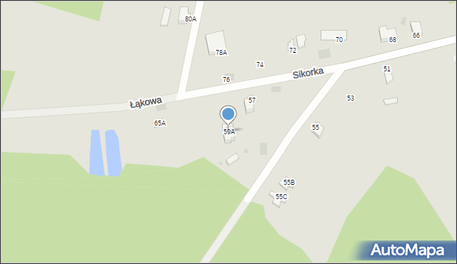 Myszków, Sikorka, 59A, mapa Myszków