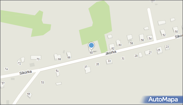 Myszków, Sikorka, 64, mapa Myszków