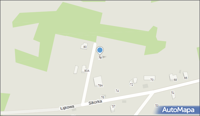 Myszków, Sikorka, 78, mapa Myszków