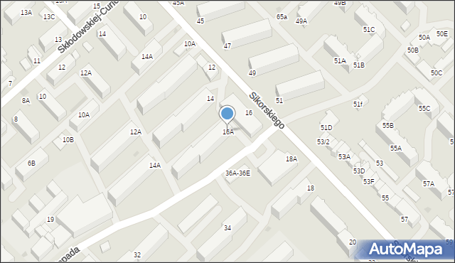 Myszków, Sikorskiego Władysława, gen., 16A, mapa Myszków