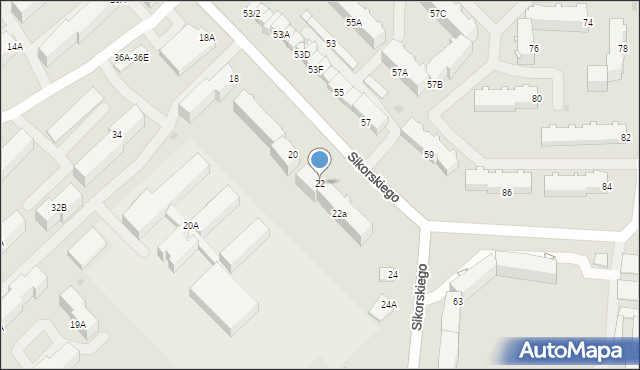 Myszków, Sikorskiego Władysława, gen., 22, mapa Myszków