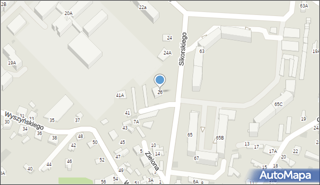 Myszków, Sikorskiego Władysława, gen., 26, mapa Myszków