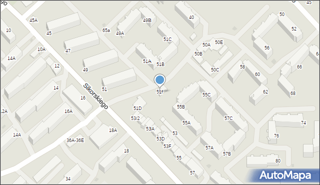 Myszków, Sikorskiego Władysława, gen., 51f, mapa Myszków