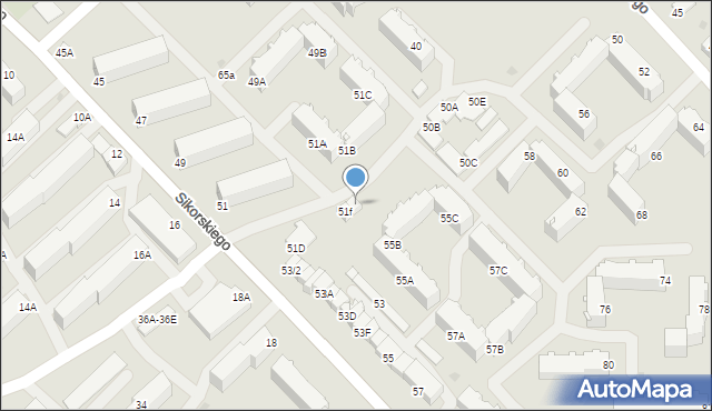 Myszków, Sikorskiego Władysława, gen., 51g, mapa Myszków