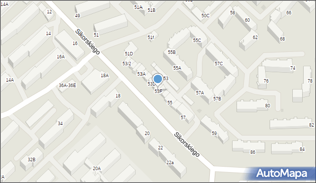 Myszków, Sikorskiego Władysława, gen., 53F, mapa Myszków