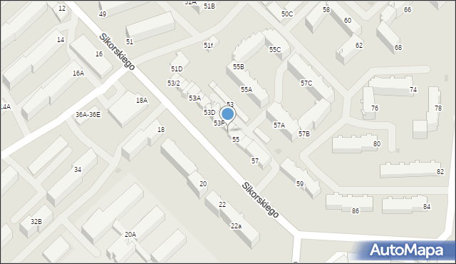 Myszków, Sikorskiego Władysława, gen., 53H, mapa Myszków
