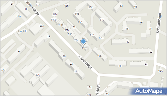 Myszków, Sikorskiego Władysława, gen., 57, mapa Myszków