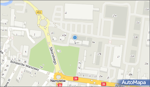 Namysłów, Sikorskiego Władysława, gen., 6, mapa Namysłów