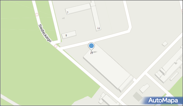 Nowa Dęba, Siedleckiego Piotra, 15, mapa Nowa Dęba