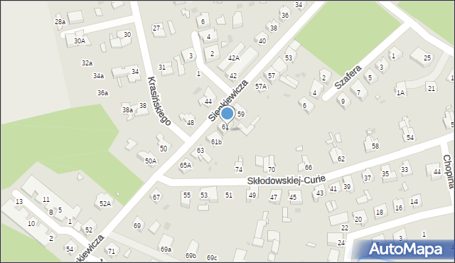 Nowa Sól, Sienkiewicza Henryka, 61a, mapa Nowa Sól