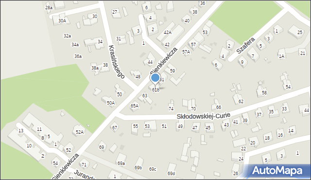 Nowa Sól, Sienkiewicza Henryka, 61b, mapa Nowa Sól