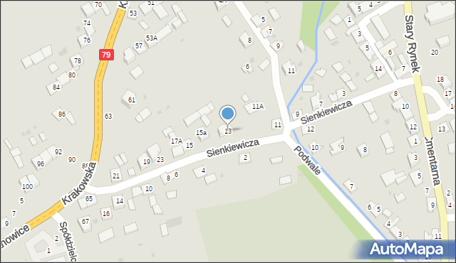 Nowe Brzesko, Sienkiewicza Henryka, 13, mapa Nowe Brzesko