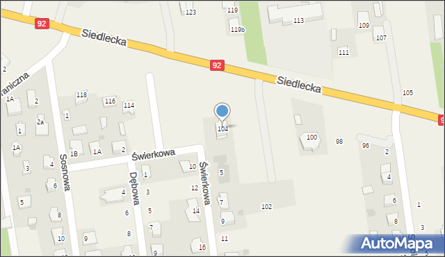 Nowe Iganie, Siedlecka, 104, mapa Nowe Iganie