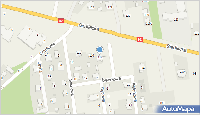 Nowe Iganie, Siedlecka, 114, mapa Nowe Iganie