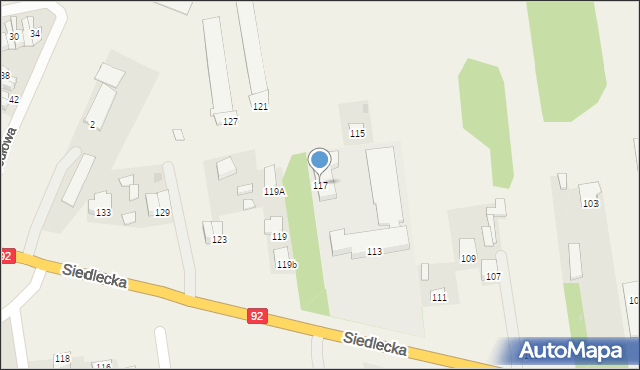 Nowe Iganie, Siedlecka, 117, mapa Nowe Iganie