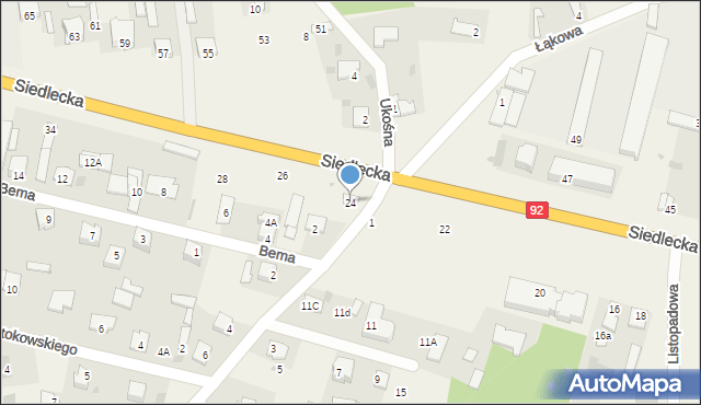 Nowe Iganie, Siedlecka, 24, mapa Nowe Iganie
