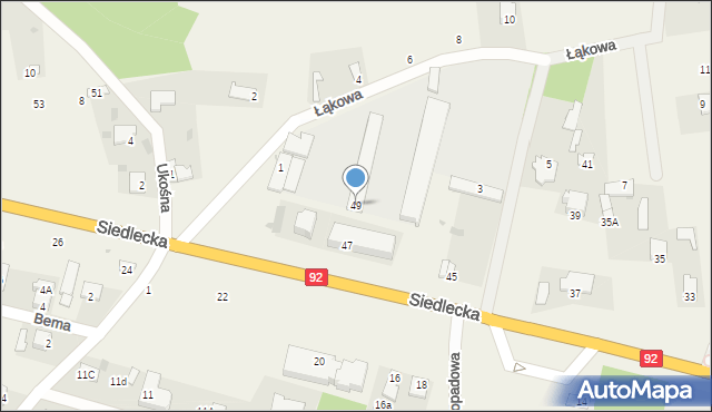 Nowe Iganie, Siedlecka, 49, mapa Nowe Iganie