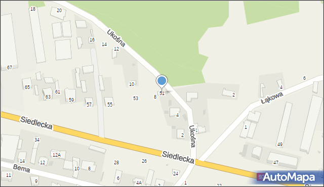 Nowe Iganie, Siedlecka, 51, mapa Nowe Iganie