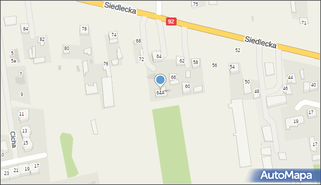 Nowe Iganie, Siedlecka, 64A, mapa Nowe Iganie